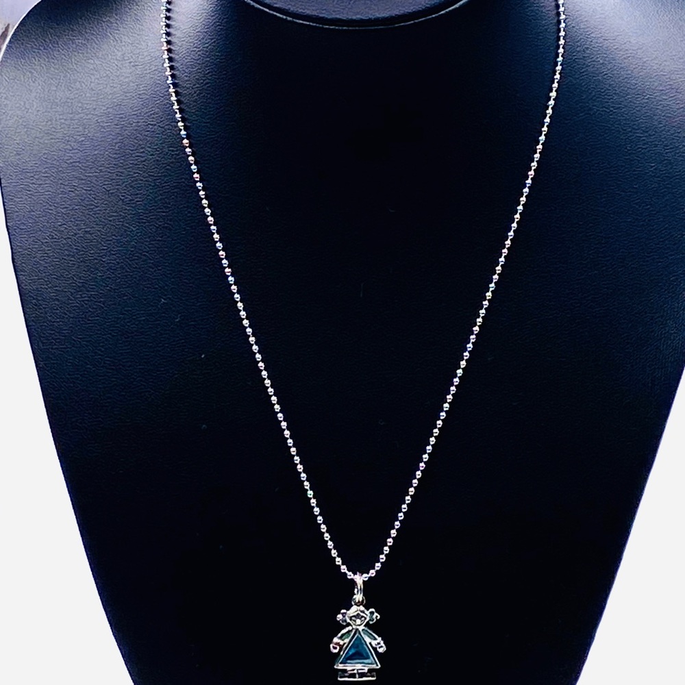 925 STERLING SILVER NECKLACE-GIRL PENDANT 16”APPROX